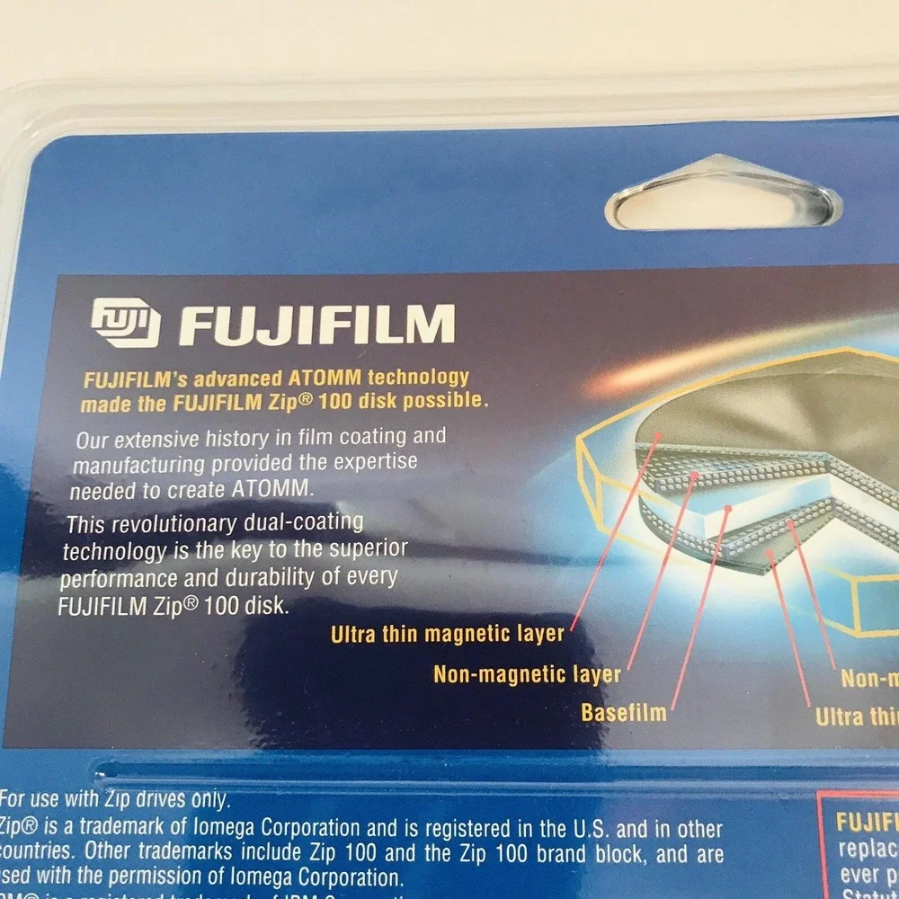 Fujifilm Zip 100 MB Disk IBM Formatted For Use With All Zip 250‎ Drives *2 Pack*